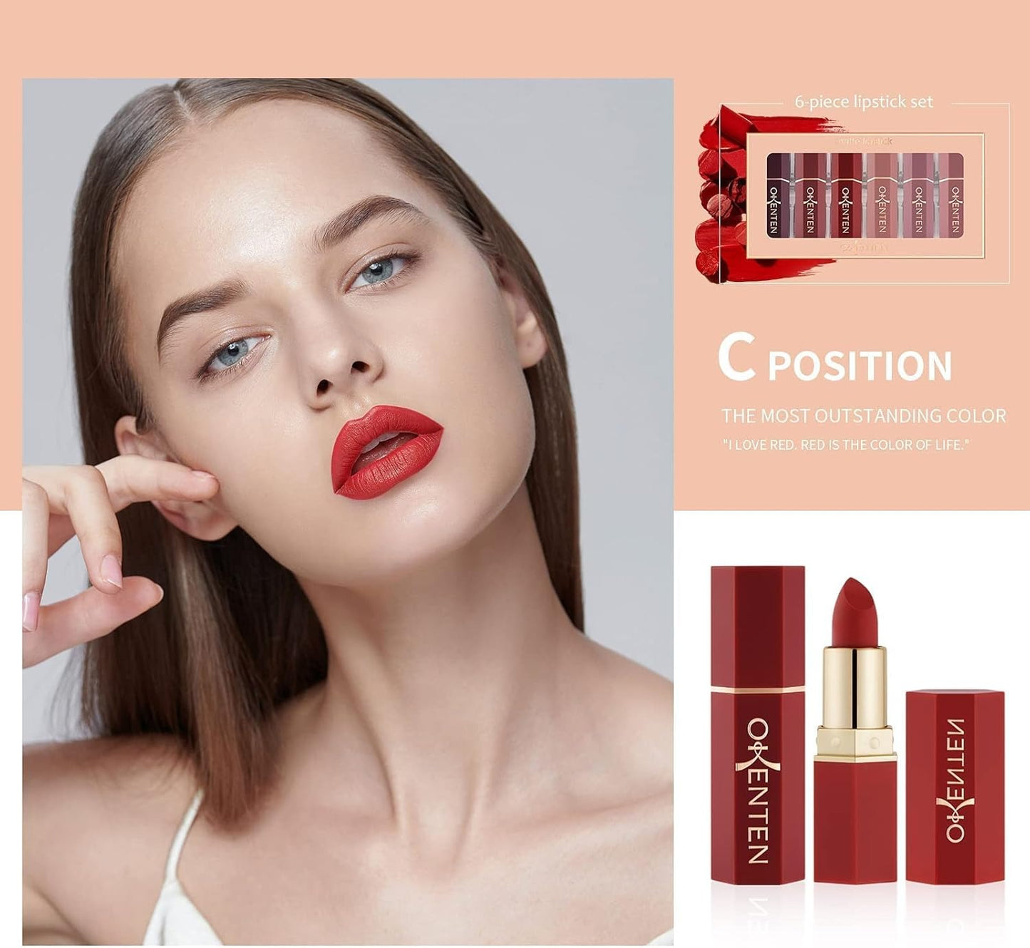 6 Pcs High Pigmented Lipstick Set