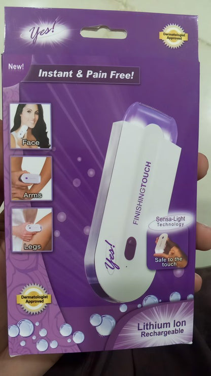 Women’s Electric Hair Remover With Advanced Sensa-light Technology & Built-in Led Light | Safe & Painless Shaver For Face, Arms, Armpits, Legs & Full Body | Portable Lipstick-design Razor, Washable Head, Gentle On Skin, Battery Operated